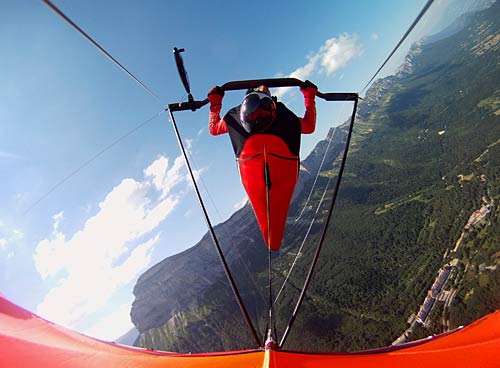 Skyline's new Zero Drag Speed hang glider harness. Photo Antoine Boisselier