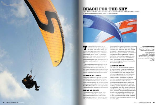 Paraglider review ... the Sky Antea (EN C) Paraglider review ... the Sky Antea (EN C)
