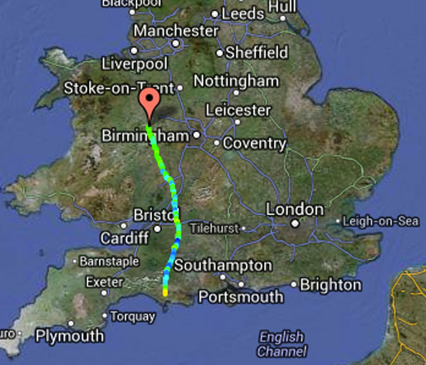 Setting a record – 208km flight to goal. Image: xcleague.com