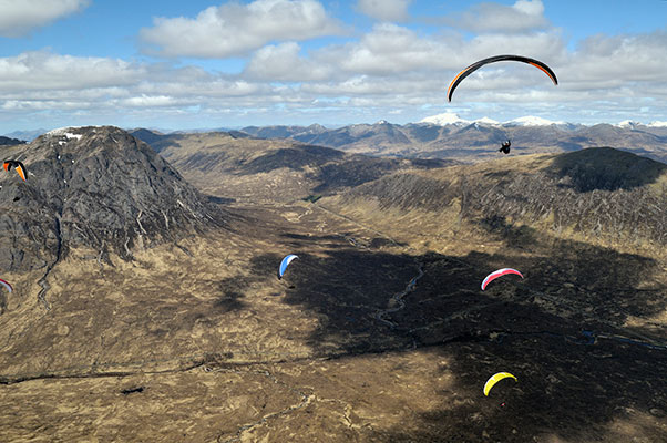 Paragliding in Glencoe. Photo: Jerome Maupoint