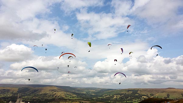 Action at the British Paragliding Cup 2014. Photo: BP Cup