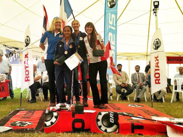 Women's podium at the FAI World Paramotoring Championships 2016. Photo: Rasat Fai Thailand / Facebook