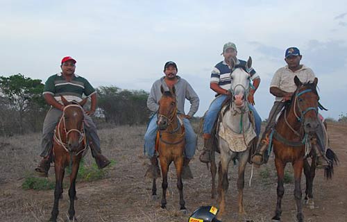 The Venezuelan cowboys who helped Micky pack up and get home. Photograph: Micky Von Wachter