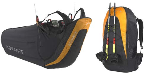 Advance Lightness paraglider harness and rucksack specially designed for performance hike-and-flying