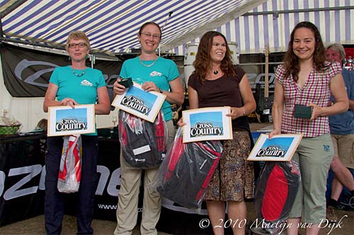 Randi Erikson, Karen Thorpe, Catherine Batholdi and Gillian Le Gras, winners of the Cross Country-sponsored women's prizes