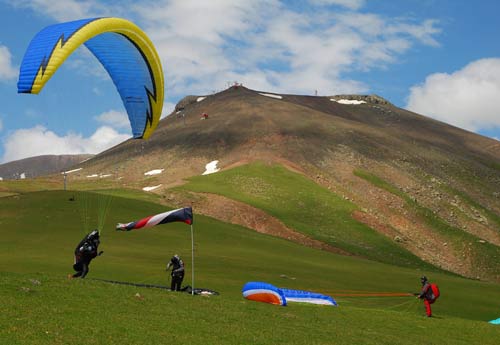 Gudauri paragliding launch, Georgia, a better bet for cross country flying
