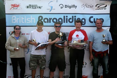 British Paragliding Cup 2010 overall winners' podium