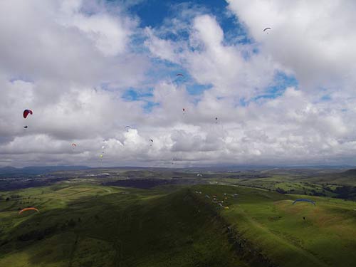Good-looking skies at Hay Bluff, South East Wales round of the British Paragliding Cup