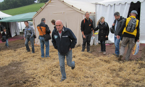 And straw is being used to soak up the mud on the way into Coupe Icare's festival tents.