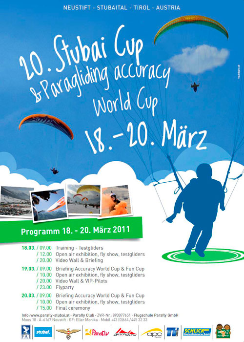 Paragliding Stubai Cup and Testival 2011 poster