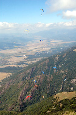 Sopot-Bulgaria There are three FAI-sanctioned paragliding competitions in Sopot, Bulgaria, this summer