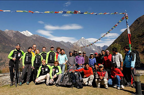 Mike and the expedition team in Lukla, Nepal