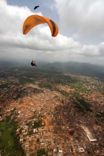 Paragliding in Ghana. Photo: Nick Greece
