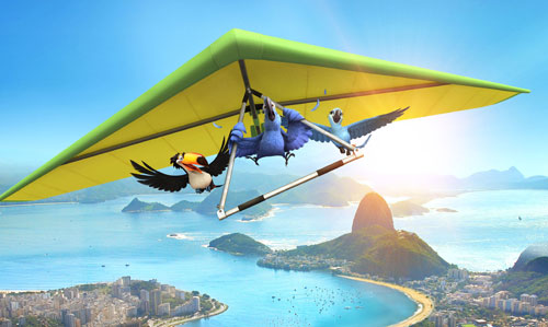 Hang gliding over Rio, the movie version. Image: 20th Century Fox