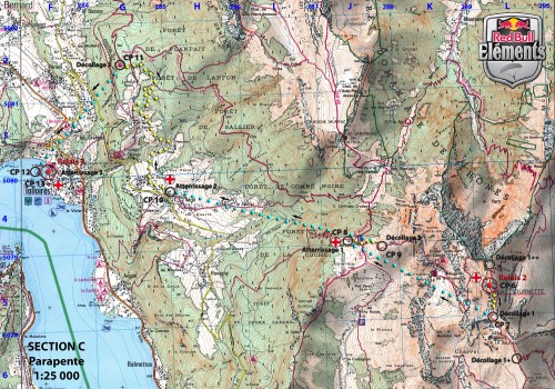 Red Bull Elements 2011: route map for the paragliding section
