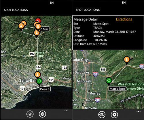 SPOT Locator smartphone app