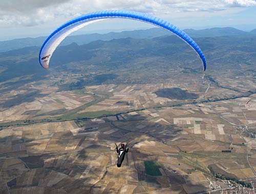 Denmark's Mads Syndergaard prepares to take his UP Edge XR into battle at the Paragliding World Championships in Spain. Photo: Nick Greece