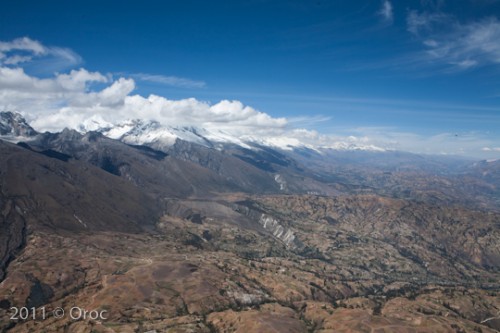 Looking down the Corderilla Blanca in the direction Xavier Murillo flew on the day he disappeared