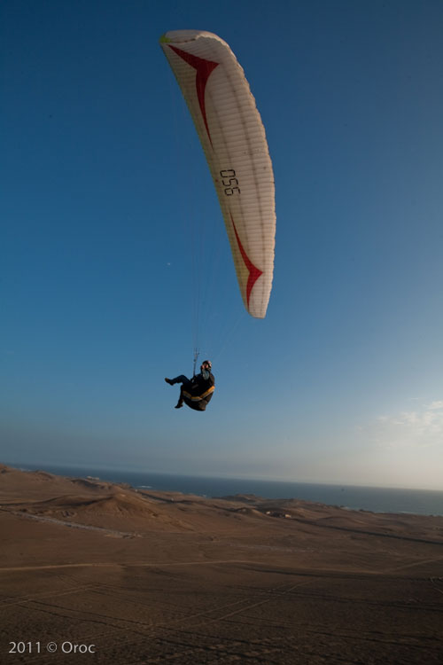 Xavier on the dunes of Huamey, Peruvian Coast. Photo: Kiwi 