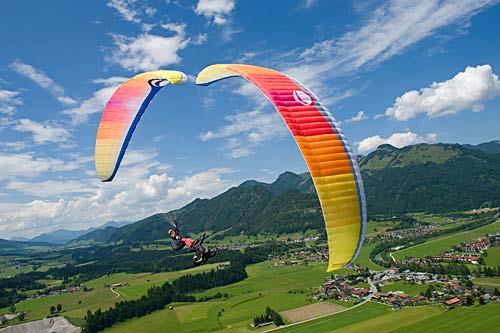 Gradient's rainbow-coloured Freestyle 2 paraglider