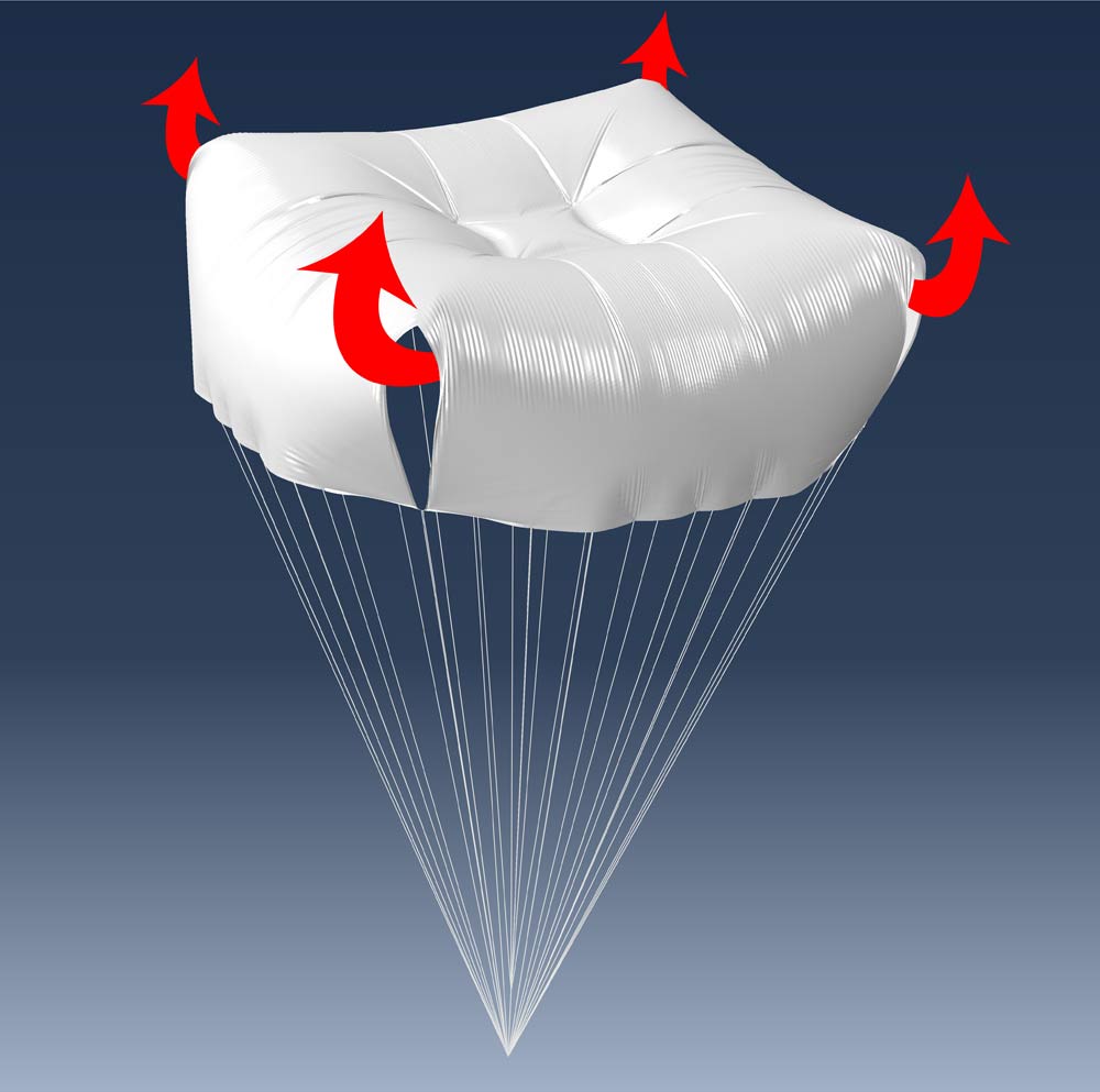 Team 5 Orange Cross reserve parachute