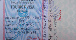 A cancelled Nepali tourist visa