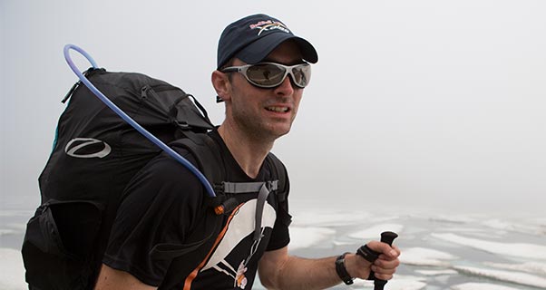 Jon Chambers on the Grimsel Pass during the Red Bull X-Alps 2013