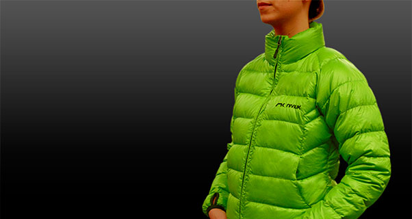 Niviuk's down jacket, available in green.