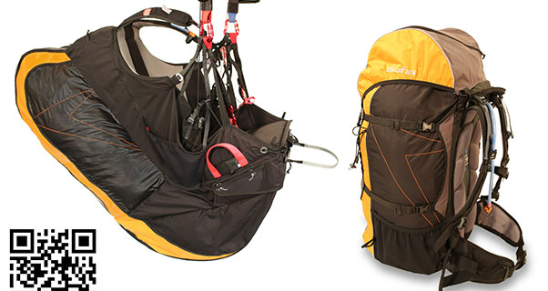 The Connect Reverse in both harness and rucksack mode. Photo: Swing