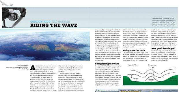 Hang gliding and flying wave