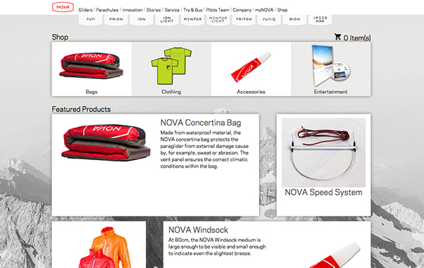 Nova's online shop