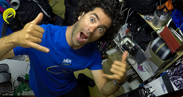 Antoine Boisselier in his gear room at home in St Hilaire du Touvet, France. Photo: AB