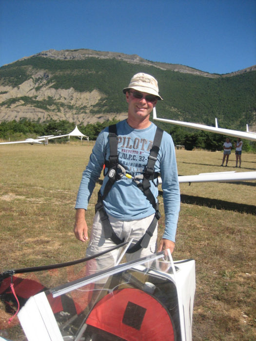 Manfred Ruhmer, getting ready to launch in Aspres, France