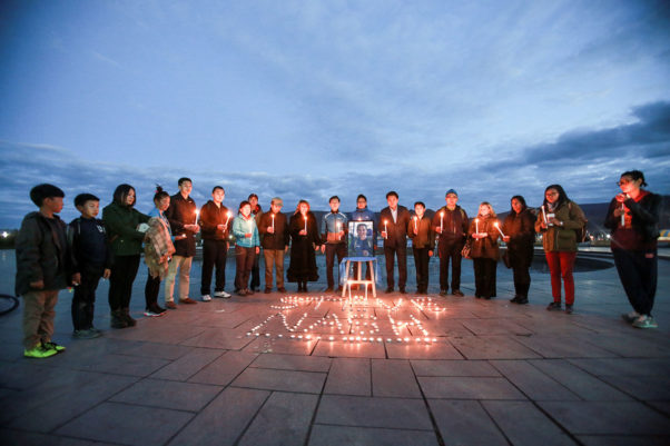 A candlelit vigil in memory of Steve Nash, held in Ulaanbaatar. Photo: Baika Puntsag