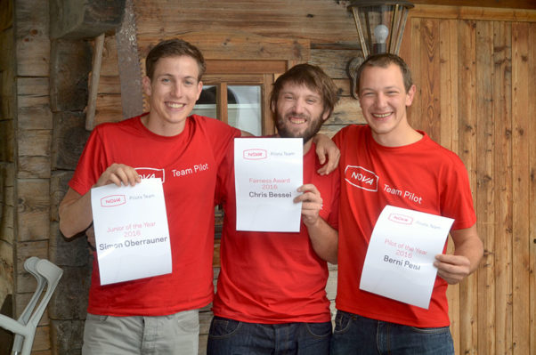 And the award for the best T-shirt goes to... Simon, Chris and Berni accept their awards with short speeches and good grace. Photo: Nova