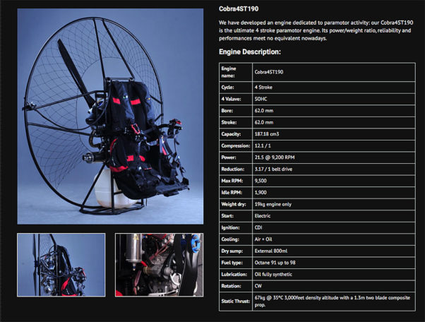 Cobra 4ST190 paramotor