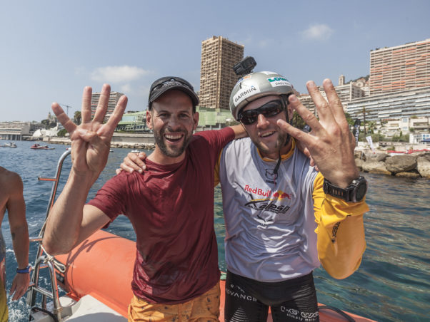 Chrigel Maurer and Thomas Theurillat celebrate winning their fourth successive Red Bull X-Alps