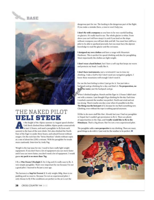 Ueli Steck's interview in Cross Country 144