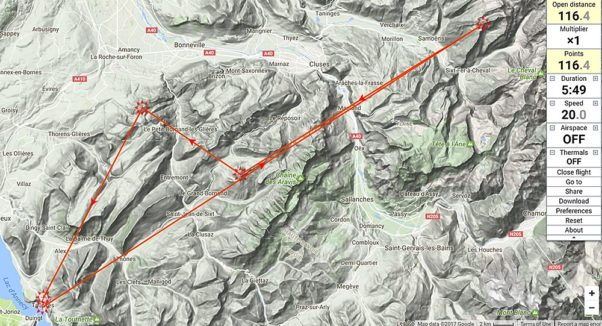 Bornes to Fly 2017: the route
