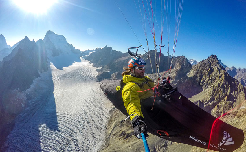 Antoine Girard paragliding in French Alps