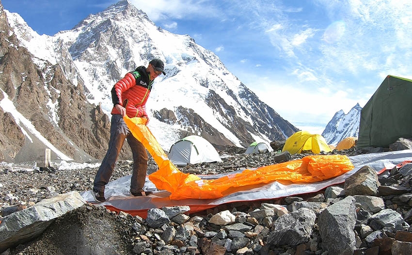 Packing up at K2 base camp. Photo: Max Berger collection