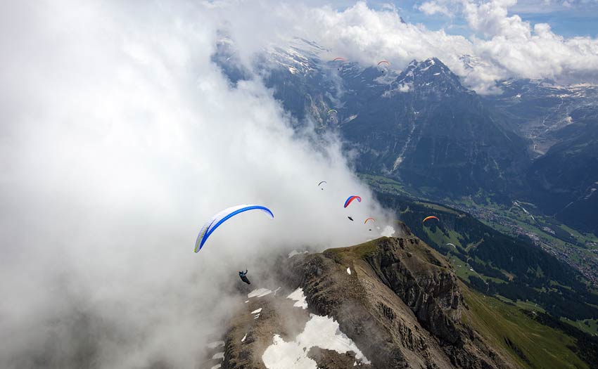 Swiss Paragliding Cup at Grindelwald. Photo: Martin Scheel