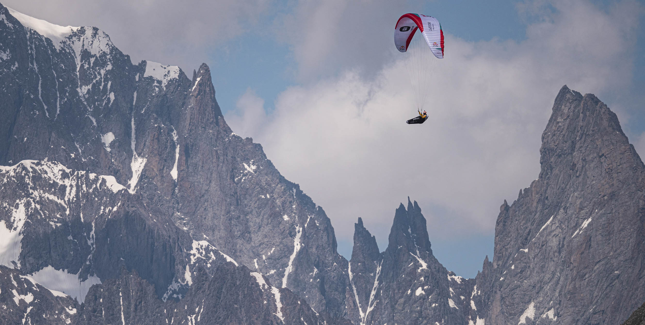 Chrigel Maurer performs during the Red Bull X-Alps 2021 at Mont Blanc, France on June 26, 2021