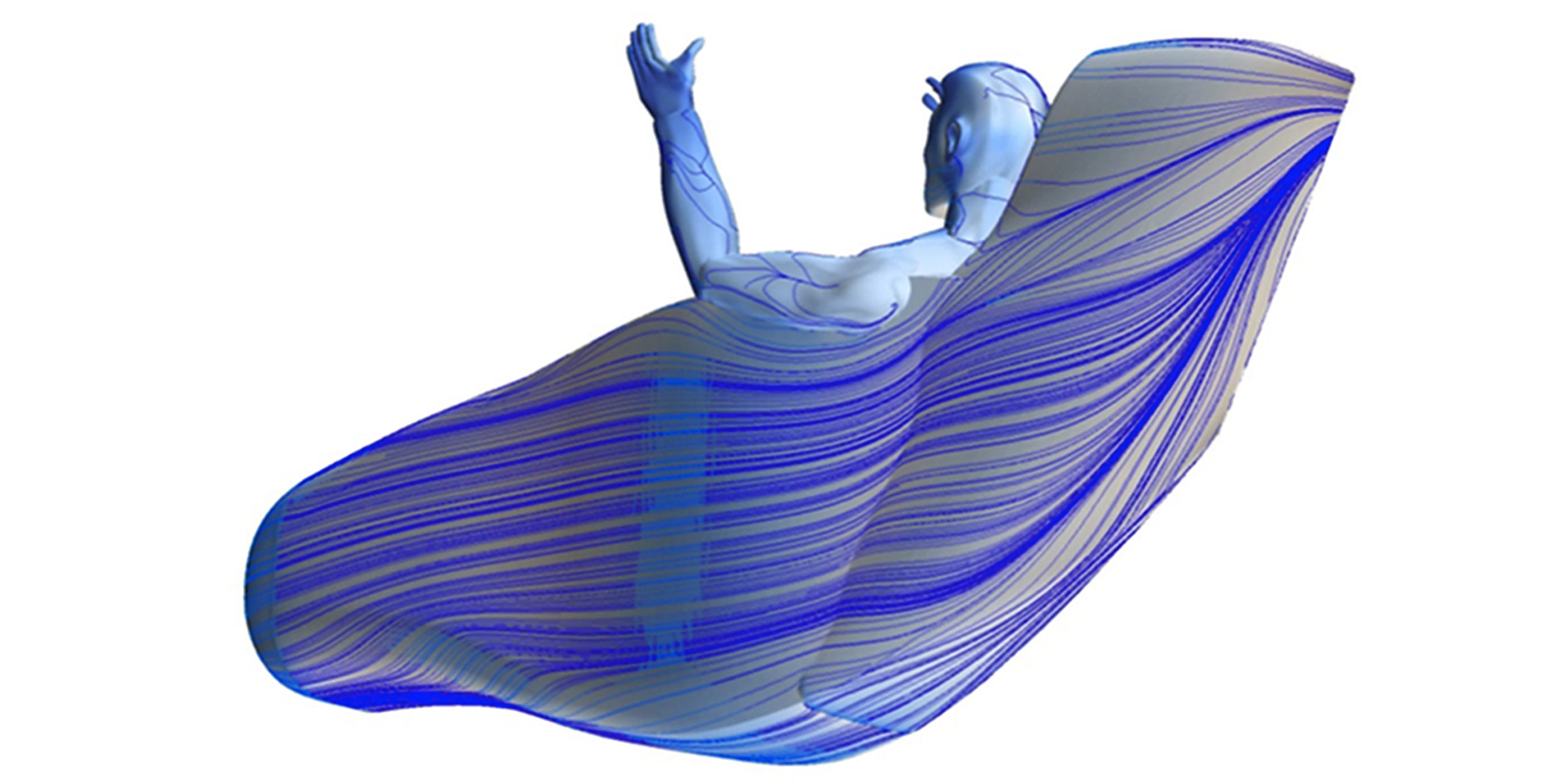 Fluid dynamics illustration of a pod harness
