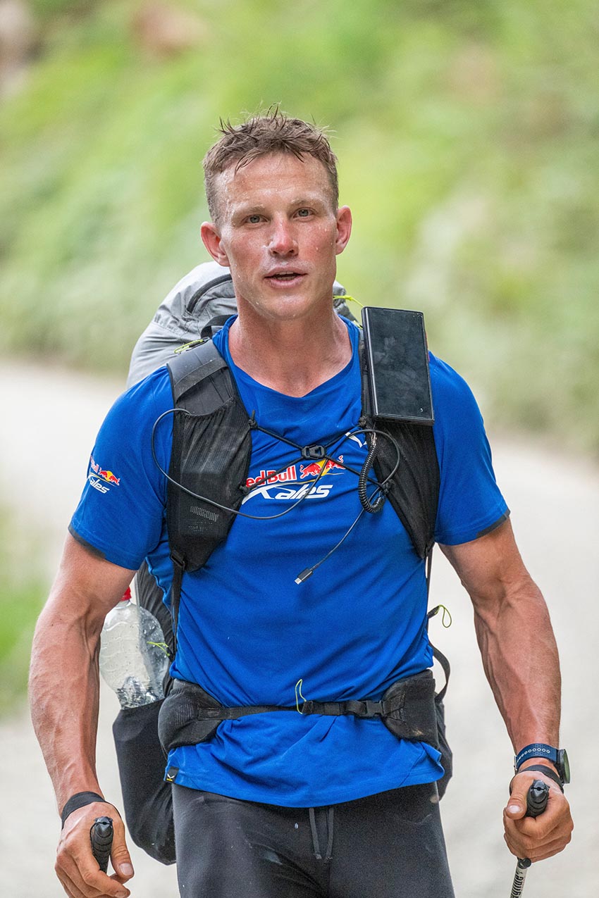 Action man ... Canada's James Elliott hikes on his last day. He was the 22nd pilot to get to goal in this year's edition. Photo: Adi Geisegger / Red Bull Content Pool