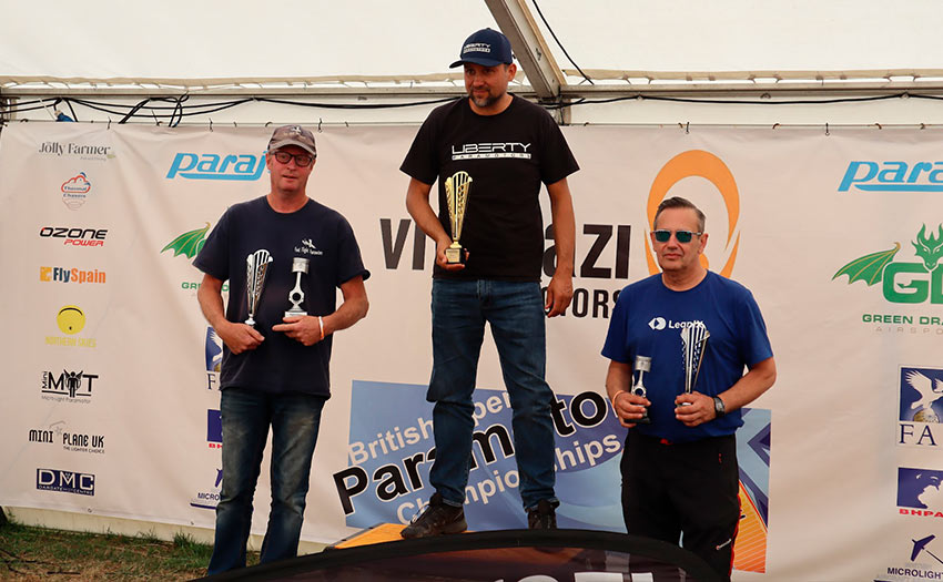 British Open Paramotor Championship PL1 (solo Trike) podium