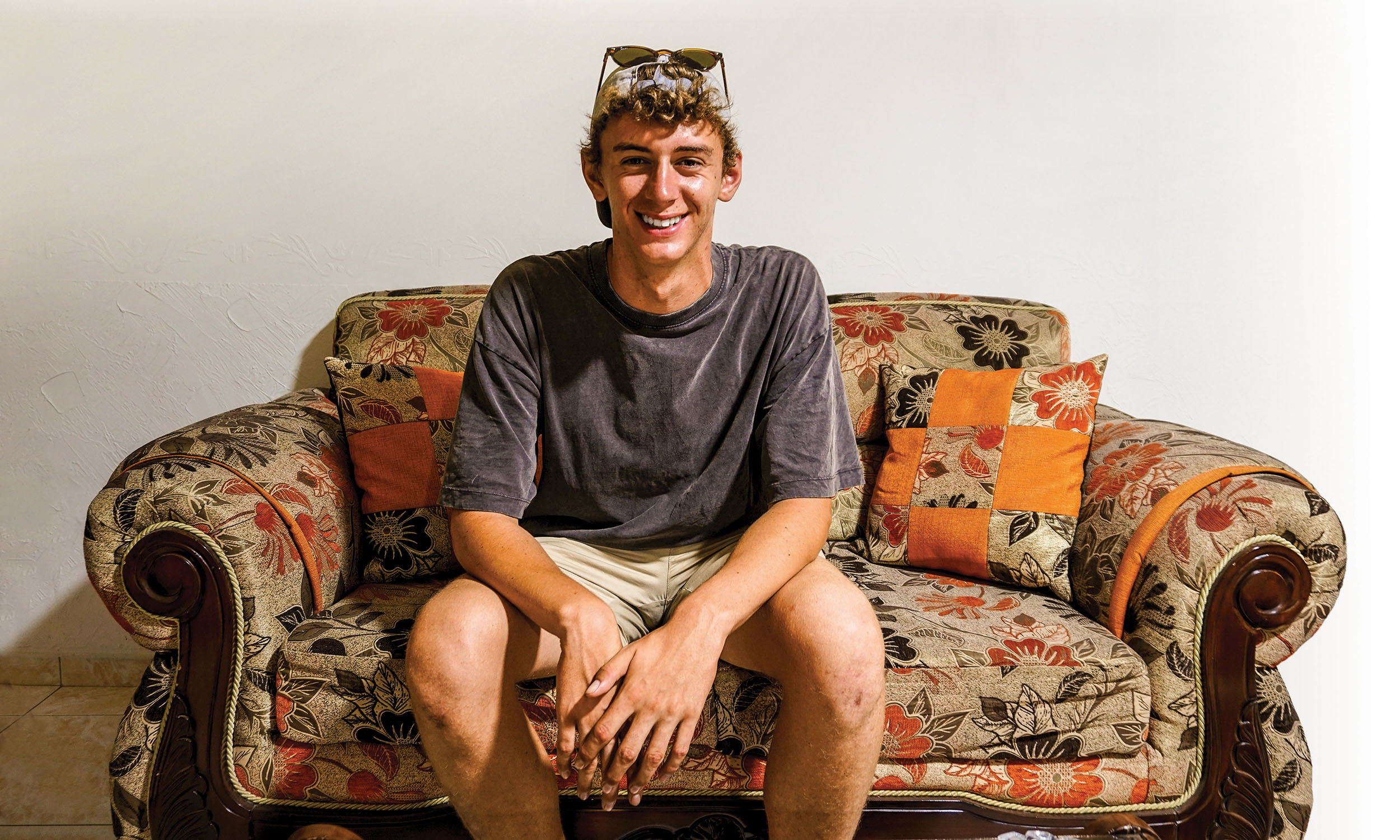 On the couch ... Dylan Mansley in Colombia. Photo: Fredrik Gustafsson