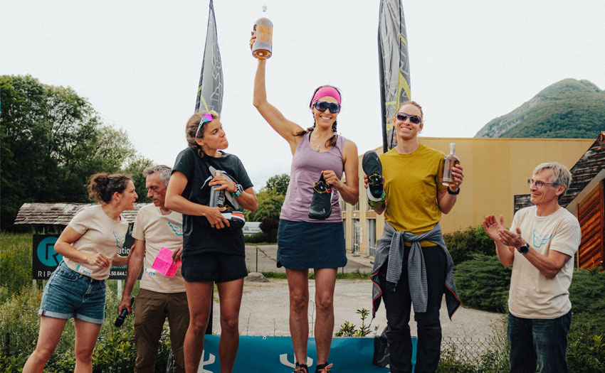 Bornes to Fly women's podium 2024. Photo: Robin Issartel