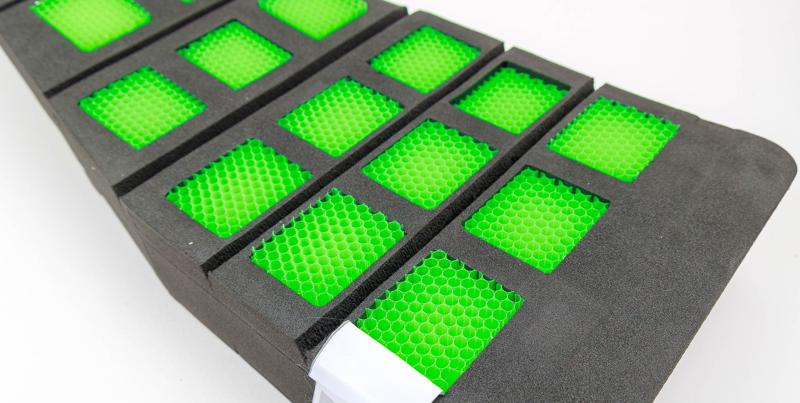 Picture of a harness protector using Koroyd.