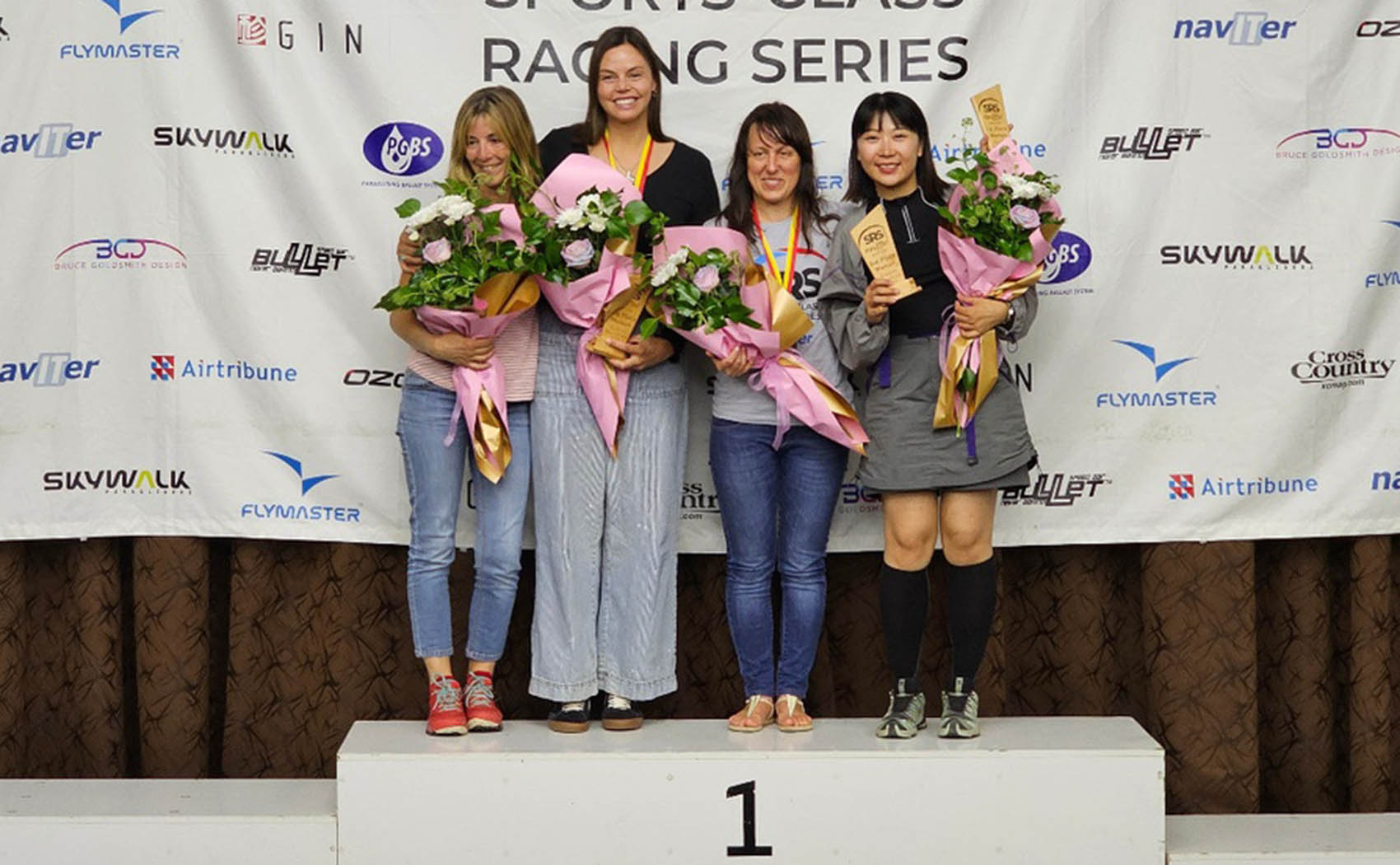 The women's podium at the SRS Krushevo, North Macedonia, August 2024. Photo: SRS
